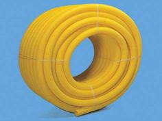 Korrugerat kabelrör KR med dragtråd HD-polyeten (PEH), uppfyller ej kravet på slaghållfasthet. E-nr. Wavin nr.