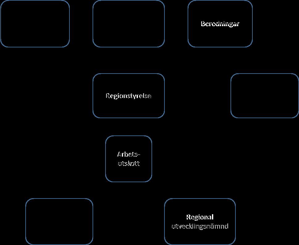 Förtroendemannaorganisation 7. Lednings- och förvaltningsorganisation Regionens lednings- och förvaltningsorganisation får utarbetas i detalj i samband med bildandet av regionkommunen.