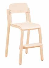i formpressad björk. Sits och rygg i klarlackad björkfaner alt. laminat i färgerna röd, gul, grön, blå, svart eller vit. Stapelbar.