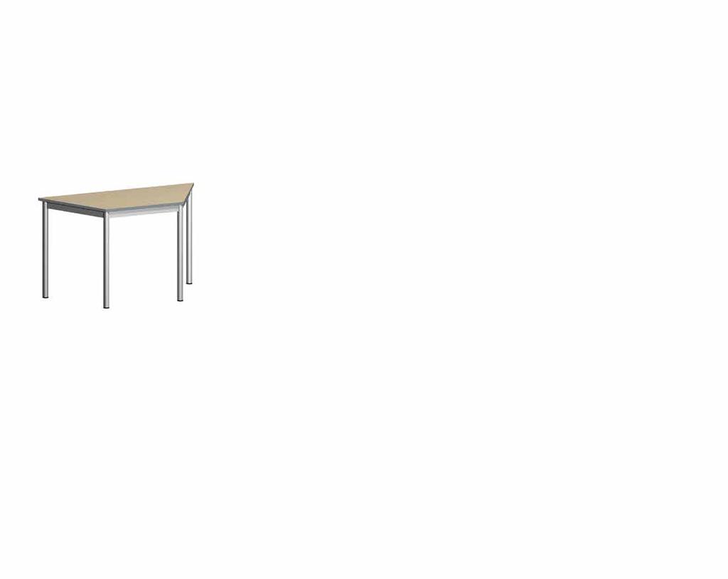 * ** *** 209 COMBI halvrunt bord Halvrunt bord 209 Combi med stålstativ, ben Ø 40 mm, sarg 40x20 mm. Skiva belagd med högtryckslaminat i vitt, björk eller bok. ABS-kantlister.