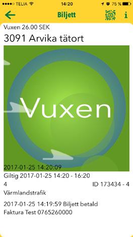 MOBILBILJETT Länsbiljett. Tätortsbiljett. Gruppbiljett länet. Oaktiverad biljett Förbrukad biljett.