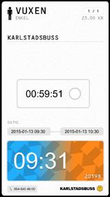 KARLSTADSBUSS Karlstadsbuss mobilbiljett för zon 3350. Karlstadsbuss mobilbiljett när giltighetstiden har gått ut. Karlstadsbuss mobilbiljett - Köps och visas i Karlstadsbuss app.