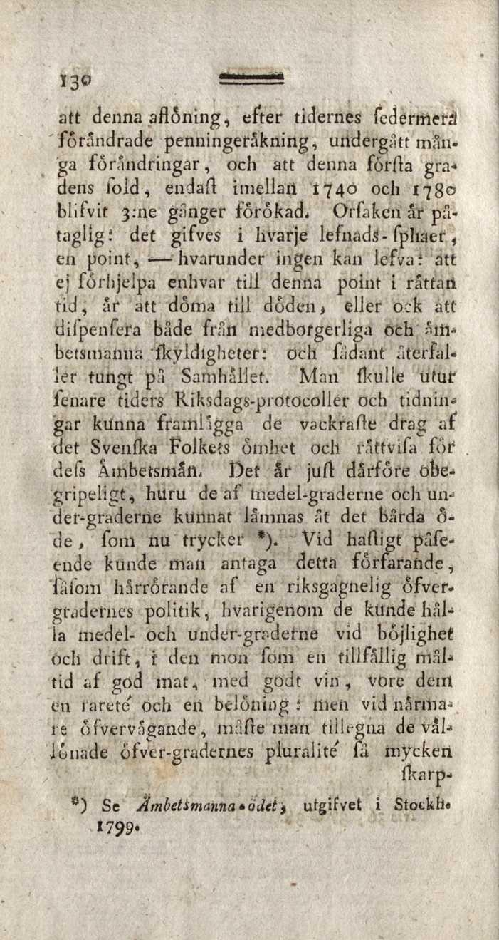13 att denna aflôning, efter tidernes federmerä förändrade penningerakning, uilderg;"tt många förändringar, och att denna förfta gra» dens loid, endafl imellaii 1740 och 1780 blifvit 3:11e gånger