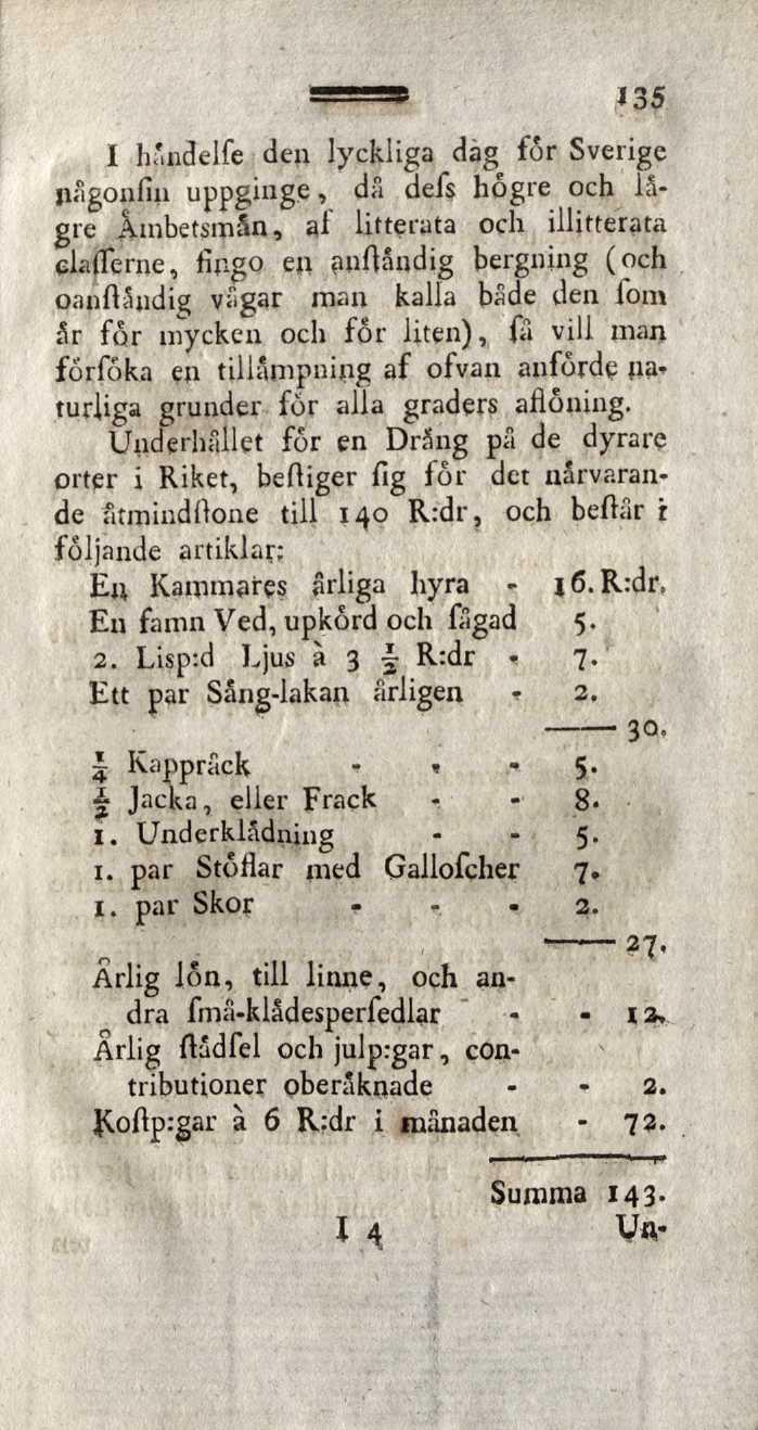 I h'ndelfe den lyckliga dag for Sverige jiågonfiii uppginge, dâ defs högre och lägre Ämbetsmän, af litterata och illifterata ela (Terne, fingq en auflandig bergning (och qapftsudig vägar man kalla