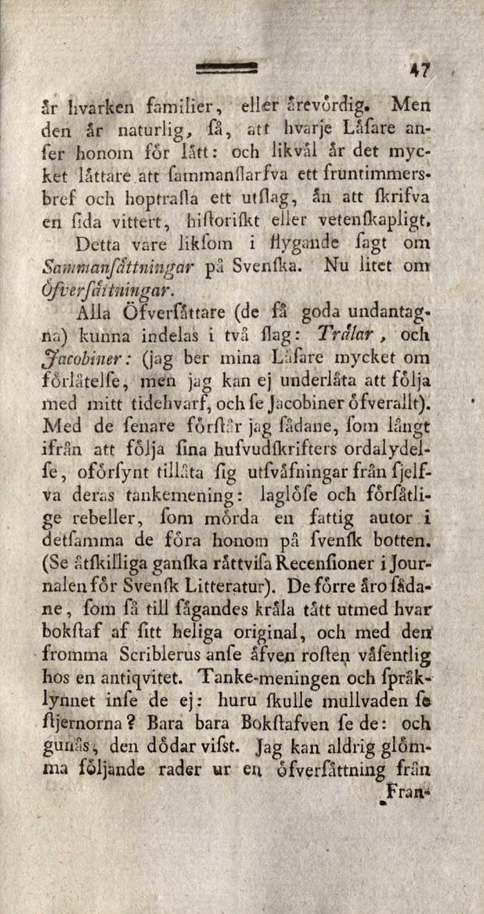 Sr livarken familier, eller ärevördig.