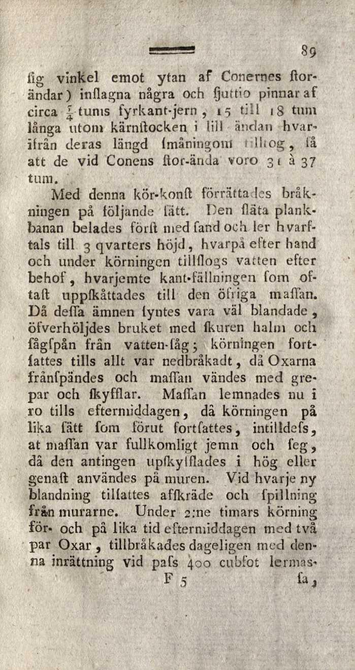 89 lig vinkel emot ytan af Conernes florändar) inflagna några och u?