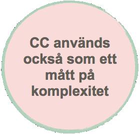 grafen If: CC = 3-3+2 = 2 If-else: CC = 4-4+2 = 2 En unik startnod samt en unik slutnod 2 linjärt oberoende vägar CC =