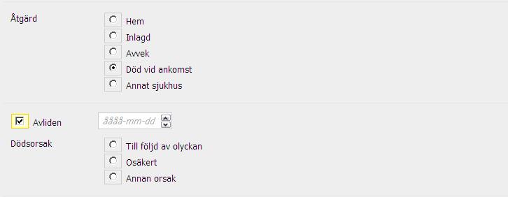 Medicinsk notering I detta fält kan diagnoser som inte är skadediagnoser, till exempel hjärtinfarkt eller