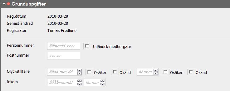 5. Registrera uppgifter i en rapport 5.
