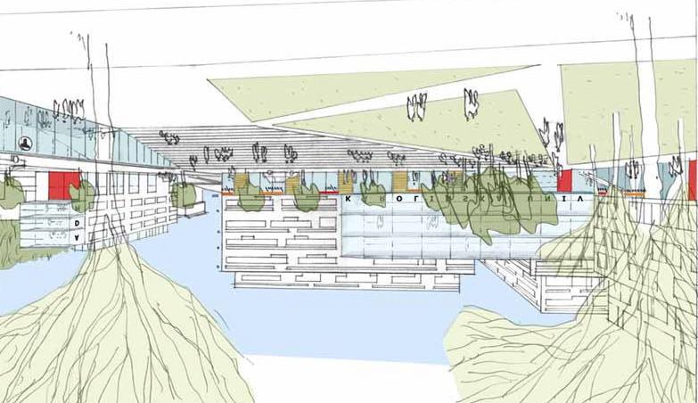 universitetssjukhuset med skisserade framtida