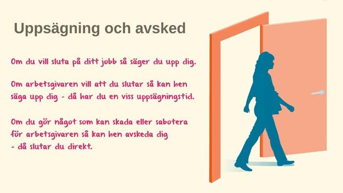 Sida: 115 av 131 Bild 15 Uppsägning och avsked Uppsägning kan ske från arbetsgivarens eller arbetstagarens sida.