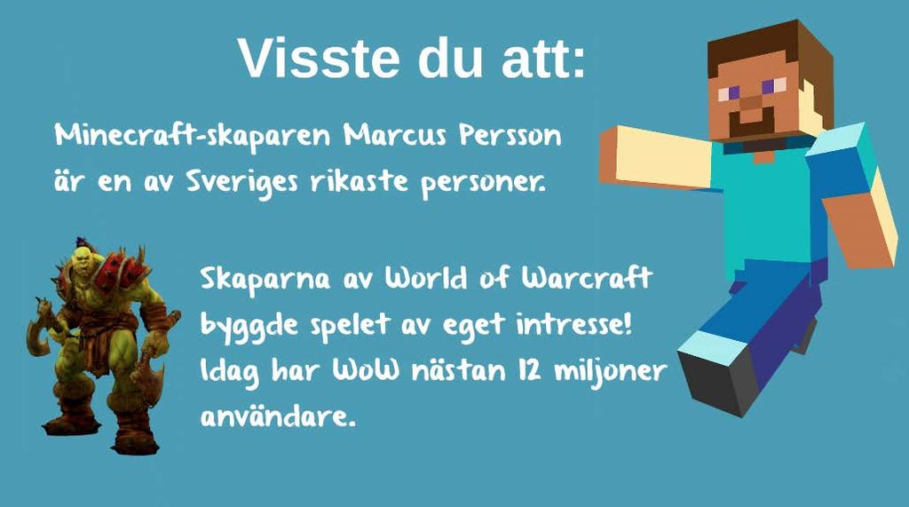 Sida: 14 av 131 Bild 8 Visste du att: Minecraft-skaparen Marcus Persson är en av Sveriges 15 rikaste personer.