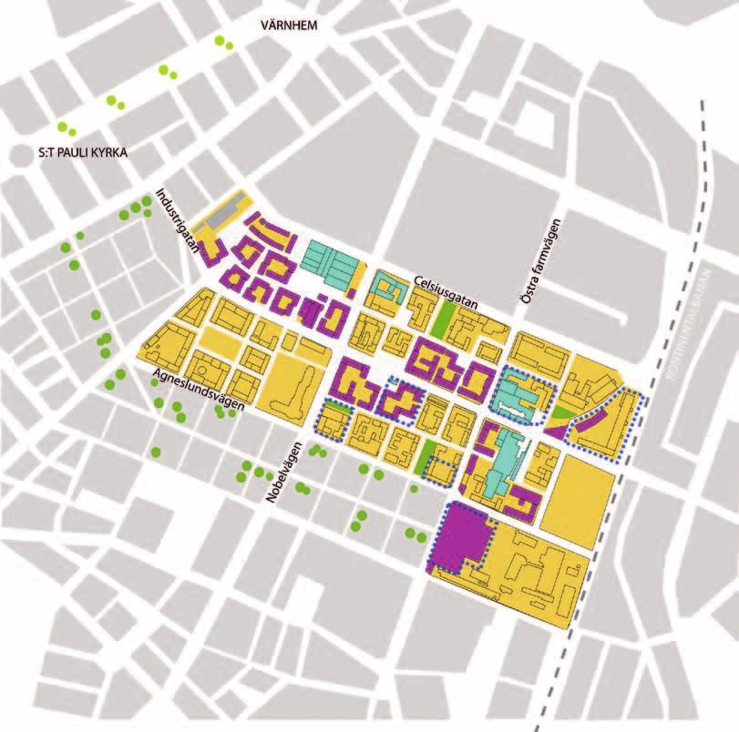 verksamheten 1980-tal EON kontor i kv Verket 1990-tal Omfattande rivningar 2004 Dialog-pm Från Värnhem till Dalaplan 2006 Vision Norra Sorgenfri 2008 Planprogram Norra Sorgenfri 2009 Detaljpaner