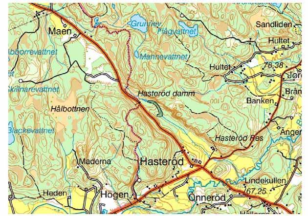 Lilla Edet, Hasteröd, bäckdal nedströms Hasteröds damm AK Naturkonsulterna besökte området 2004-08-27.