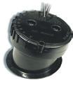 through hull transducer that provides depth and water temperature data.