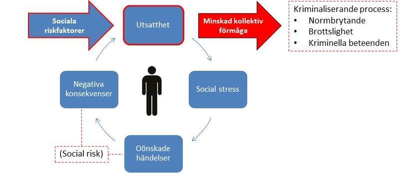 TEORETISK BAKGRUND Bild 2 Sociala risker, låg kollektiv förmåga kriminaliserande process 3.1.