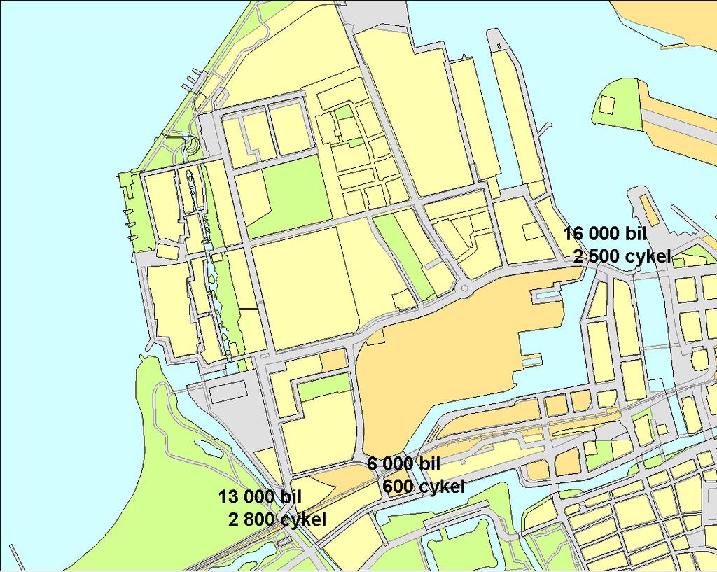 Galeonen Västra Hamnens nordligaste del utgörs av parkeringsytorna som byggdes till SAAB-fabriken.