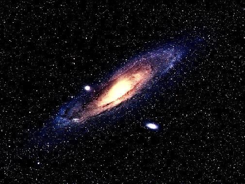 Andromedagalaxen / M31 M 10 12 M sol Vi Vi ser ser stjärnor och gas. Finns det det något mer? 1 ljusår = 3.