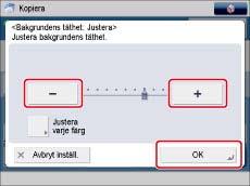 Sida 51 av 100 [-]: Förhindrar att mörka bakgrundsfärger kopieras, men då kan det hända att ljusa områden av original inte heller kopieras.