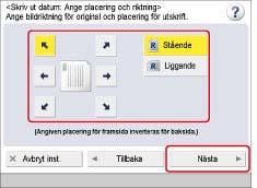 Sida 57 av 100 Skriva ut datum I det här läget kan du skriva ut datum på kopiorna. 1. Tryck på [Kopiera]. 2. Tryck på [Alternativ] [Utskriftsdatum]. 3.
