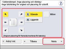 Sida 59 av 100 Skriva ut vattenstämplar I det här läget kan du skriva ut vattenstämplar på kopiorna. Du kan också lägga till egen text i vattenstämpeln. 1. Tryck på [Kopiera]. 2.