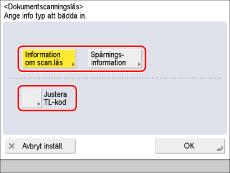 Sida 72 av 100 5. Tryck på [OK]. 6. Tryck på [OK] [Stäng]. Justera TL-koden Du kan justera storleken, tätheten och färgen för punkterna TL-koden som ska bäddas in i dokumentet. 1. Tryck på [Kopiera].