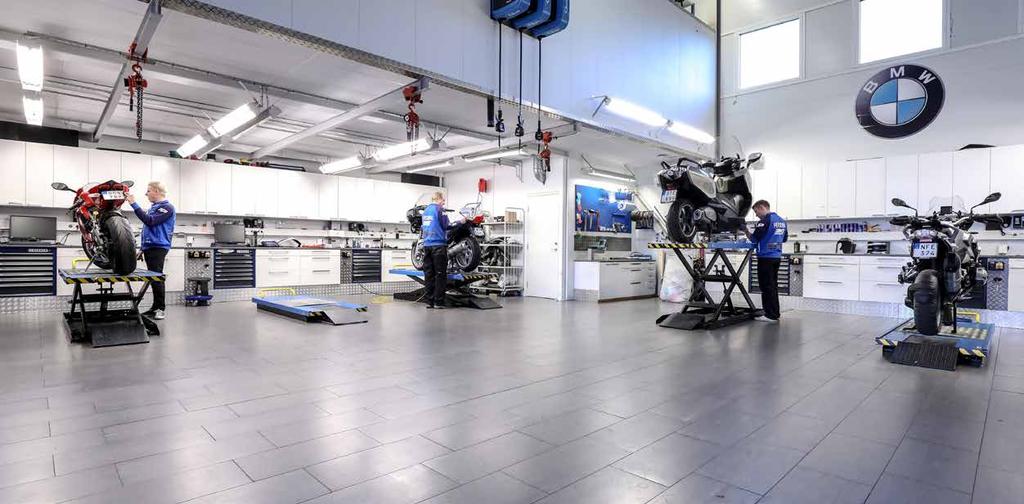 SERVICE OCH EFTERMARKNAD Vår moderna och fräscha verkstad är auktoriserad för BMW, Ducati och