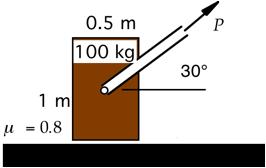 Problem: Vad kommer att hända här?? 2d F G W d N s P 11 Lösning: Frilägg och analysera som förut, men tag hänsyn även till momentjämvikten. Jämvikt kräver dels: F = P cos30o N = W!