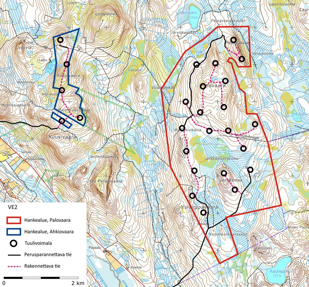 Projektområde, Palovaara Projektområde, Ahkiovaara Vindkraftverk