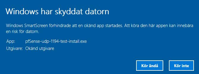 signerad av en betrodd källa. Klicka i så fall på Mer information och Kör ändå för att starta installationen. 49. Klicka på Ja i dialogrutan från User account Control. 50.