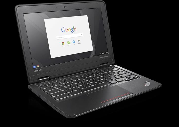 18 (23) Nacka Lenovo ThinkPad 11e Chromebook Clamshell Extremt hållbar Chromebook för elever byggd speciellt för tuff skolmiljö med 11,6" bildskärm, 180 skärmöppning och SSD hårddisk.