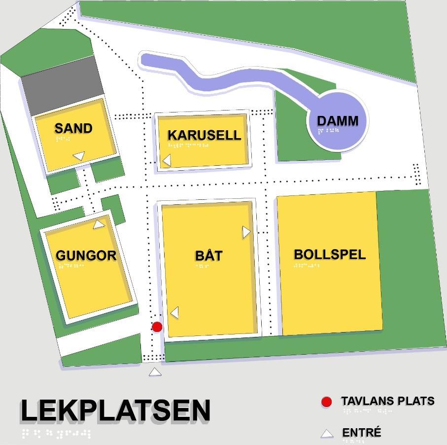 Skyltar och informationstavlor Skyltar bör utformas och placeras så att de kan användas av såväl personer i rullstol som av stående personer med nedsatt syn.