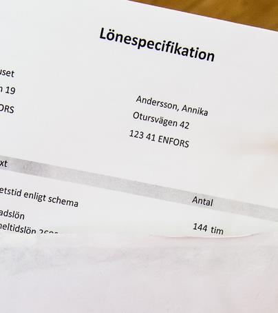 Lönespecifikation Ska innehålla namn personnummer