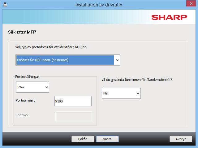 Innehållsförteckning Windows/välj den programvara som ska installeras Installera skrivardrivrutinen /PC-Fax-drivrutinen (normalprocedur) Anpassad installering Sök efter maskinen och installera