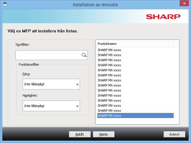 Innehållsförteckning Windows/välj den programvara som ska installeras Installera skrivardrivrutinen /PC-Fax-drivrutinen (normalprocedur) Anpassad installering Installation med specificering av