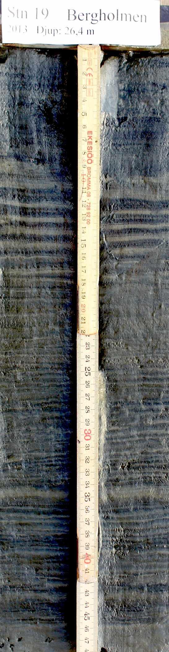 Typiska halter av Cs- 137 Profilen är närmast idealisk Avlagringen verkar vara ostörd (Märklig laminering 10-18 cm) 1987 10 cm > 0.