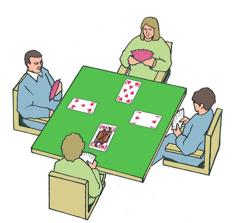 Grundförutsättningar Bridge är ett kortspel för fyra personer. Spelarna mittemot varandra bildar par och de två paren spelar mot varandra.