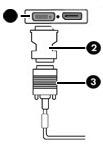 DVI-I-anslutningen (DVI-Integrated) på HPs dubbla USB-grafikadapter överför både digitala och analoga signaler.