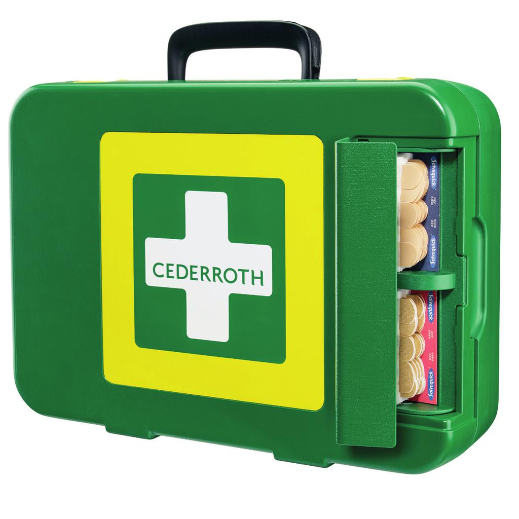 Cederroth First Aid Kits Det ger en trygghetskänsla att veta att din Första Hjälpen-utrustning alltid finns tillhands redo att användas.