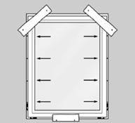 Justera vid behov genom att lossa karmhylsorna, räta upp karmen och sedan skruva ut hylsorna igen. Fig 27. Utskruvning av karmhylsa Fig 29.