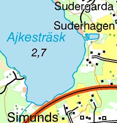 Ajkesträsk Koordinater: 3221 171 Höjd över havet (m): 3 Socken: Fårö Sjöyta (ha): 7 Vattensystem (SMHI): 11/117 Maxdjup (m): 2 Program: Regional miljöövervakning Medeldjup (m): 1 Provfiskedatum: 9992