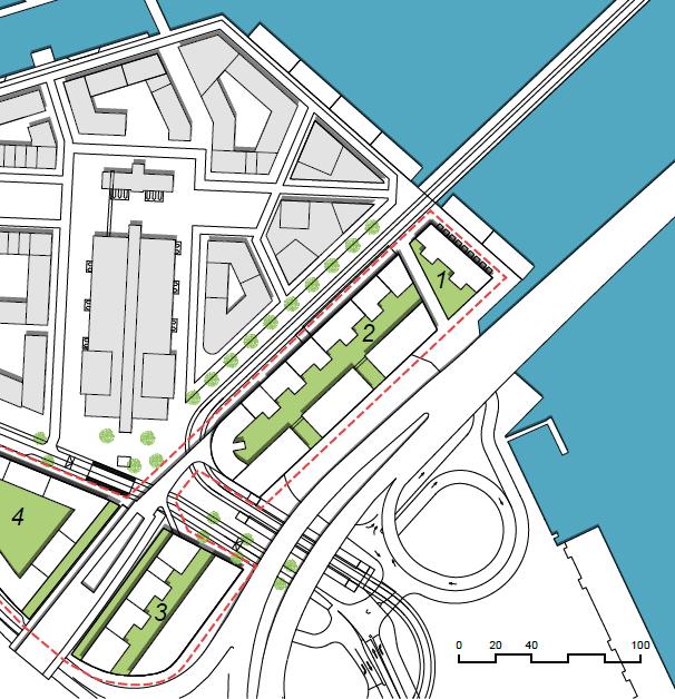 Sida 5 (11) Lilla Lidingöbron tunnelbanan Wallenstams tidiga skiss (Wingårdh Arkitekter AB) för bebyggelse i