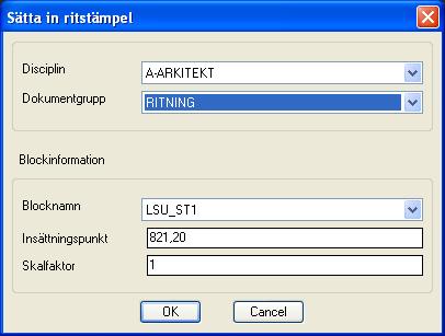 funktion i paletten LSU Administration. Namnrutan finns i två versioner: LSU_ST1 (Stående namnruta enl. BH 90) som används till A1 blanketter.