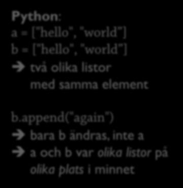 två variabler kan ha