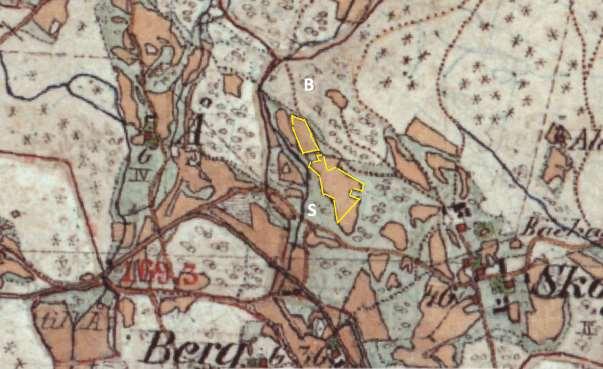 Skog 1890-tal. Mycket småskaligt jordbruk i skogsbygd. Rikligt med små åkerlappar, ängsmark och betesmark. Ängsvallsytorna var brukad åker som omgavs av ängsmark.