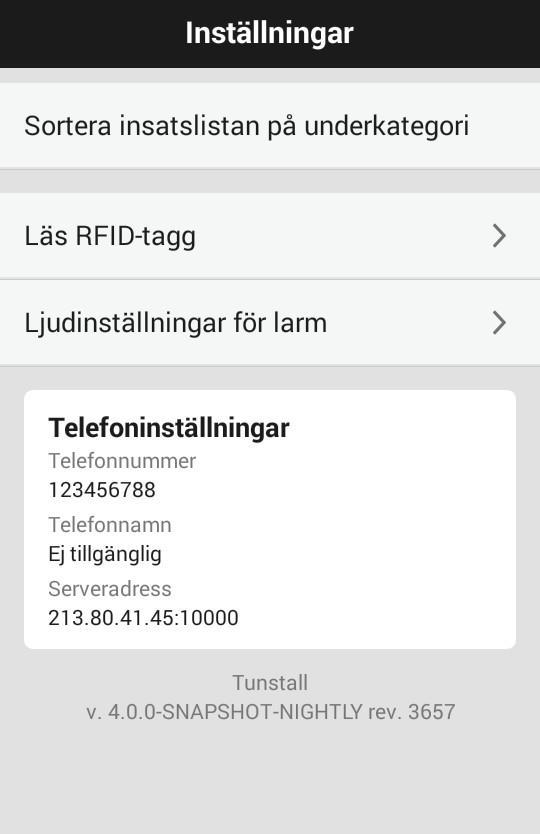 8.2 Kontrollera version För att kontrollera versionen på TES App, gör följande: 1 Alternativ 1: a) Tryck på