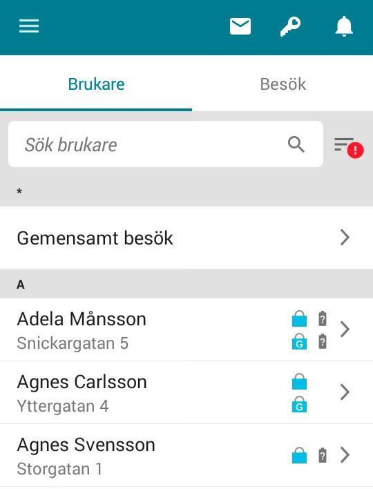 3 Växla grupp För att växla till en annan grupp i TES App,