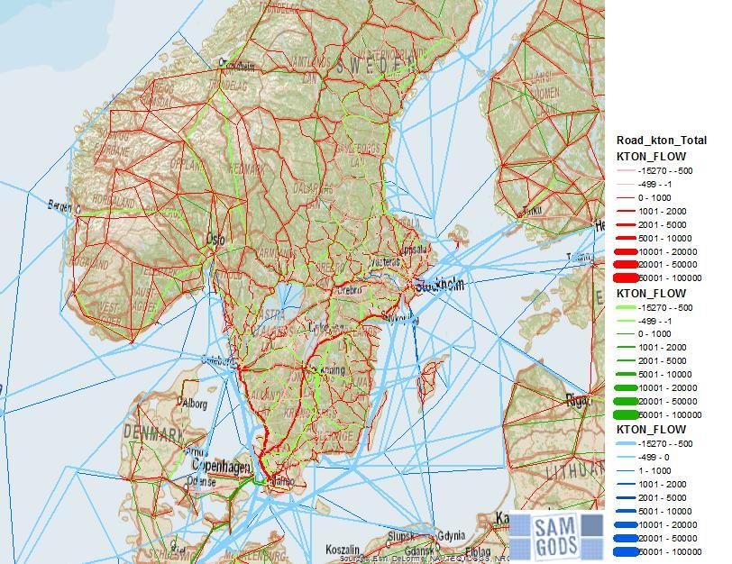 Känslighetsanalyser - Basprognos för godstransporter 2040 Tyngre lastbilar Väg