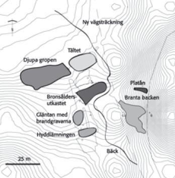 Bilaga 4: Kontexternas placering. Bild från Bengt Nordqvist rapport 2005.