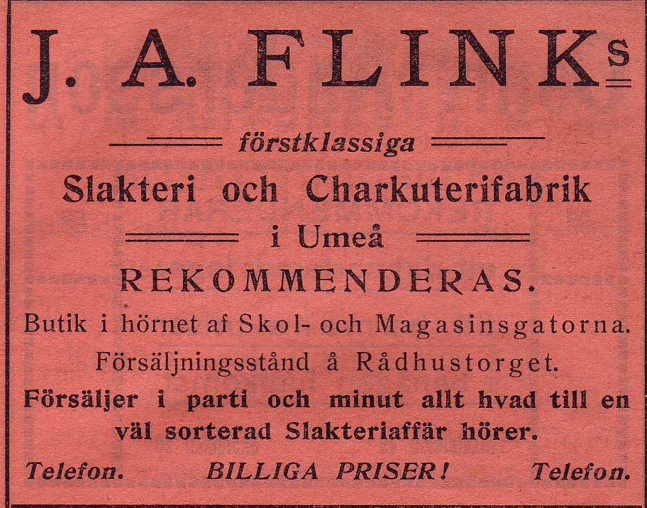 33 Flinks Slakteri och Charkuterifabrik J.